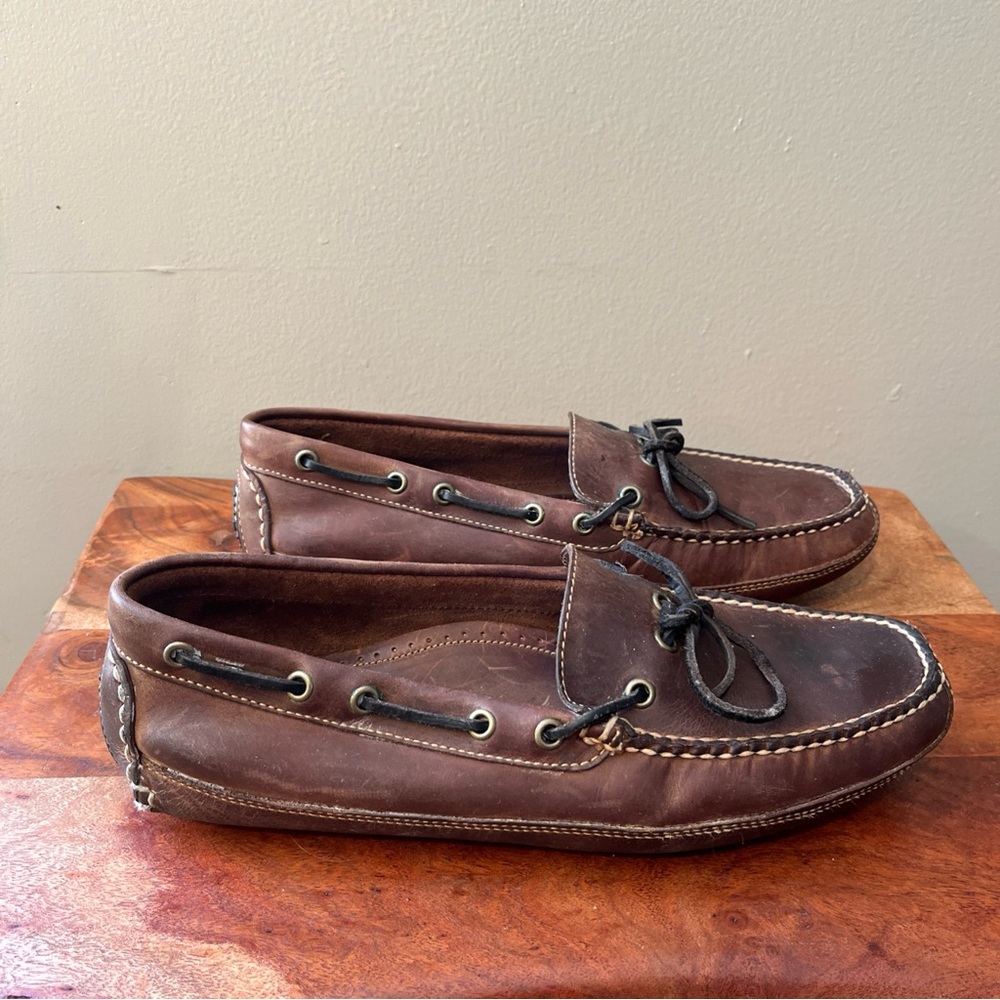 G.H. BASS Men’s Brown Leather Slip On Loafers Boat Shoes Size 10